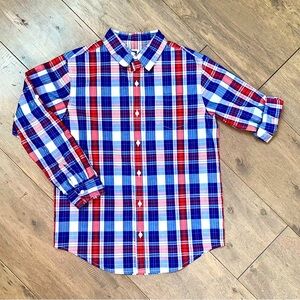 Janie and Jack Boys Plum Perfects Plaid Button down Shirt, Size 10